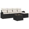 Ensemble de canapé de jardin avec coussin 6 pcs Noir Poly rotin 518727518727