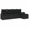 Ensemble de canapé de jardin 5 pcs Noir polyrotin 518728518728