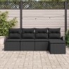 Ensemble de canapé de jardin 5 pcs Noir polyrotin 518728518728