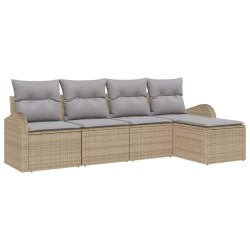 Ensemble de canapé de jardin 5 pcs Beige polyrotin 518731518731