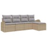 Ensemble de canapé de jardin 5 pcs Beige polyrotin 518731518731