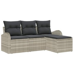 Ensemble de canapé de jardin Gris clair polyrotin 518733518733