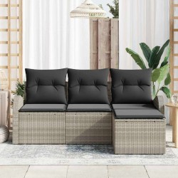 Ensemble de canapé de jardin Gris clair polyrotin 518733518733