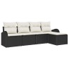 Ensemble de canapé de jardin 5 pcs Noir polyrotin 518735518735