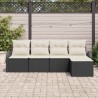 Ensemble de canapé de jardin 5 pcs Noir polyrotin 518735518735