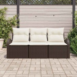 Ensemble de canapé de jardin Marron polyrotin 518736518736