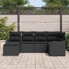 Ensemble de canapé de jardin 6 pcs Noir polyrotin 518737518737
