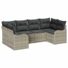 Ensemble de canapé de jardin 6 pcs Gris clair Poly rotin 518739518739