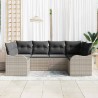 Ensemble de canapé de jardin 6 pcs Gris clair Poly rotin 518739518739