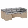 Ensemble de canapé de jardin 6 pcs Beige Poly rotin 518740518740