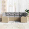 Ensemble de canapé de jardin 6 pcs Beige Poly rotin 518740518740