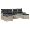 Ensemble de canapé de jardin 6 pcs Gris clair Poly rotin 518741518741