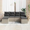 Ensemble de canapé de jardin 6 pcs Gris clair Poly rotin 518741518741