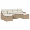 Ensemble de canapé de jardin 6 pcs Beige Poly rotin 518743518743