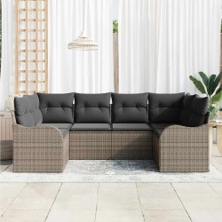 Ensemble de canapé de jardin Gris polyrotin 518745518745