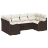 Ensemble de canapé de jardin 6 pcs Marron Poly rotin 518748518748