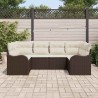 Ensemble de canapé de jardin 6 pcs Marron Poly rotin 518748518748