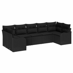 Ensemble de canapé de jardin Noir polyrotin 518750518750