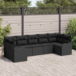 Ensemble de canapé de jardin Noir polyrotin 518750518750