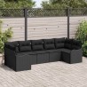 Ensemble de canapé de jardin Noir polyrotin 518750518750