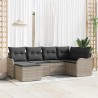 Ensemble de canapé de jardin 6 pcs Gris clair Poly rotin 518751518751