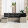 Ensemble de canapé de jardin 6 pcs Gris clair Poly rotin 518751518751