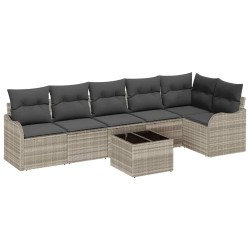 Ensemble de canapé de jardin Gris clair polyrotin 518752518752