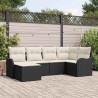 Ensemble de canapé de jardin 6 pcs Noir polyrotin 518754518754