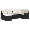 Ensemble de canapé de jardin 6 pcs Noir polyrotin 518754518754