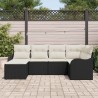 Ensemble de canapé de jardin 6 pcs Noir polyrotin 518754518754