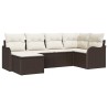 Ensemble de canapé de jardin 6 pcs Marron Poly rotin 518755518755