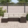 Ensemble de canapé de jardin 6 pcs Marron Poly rotin 518755518755