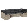 Ensemble de canapé de jardin 7 pcs Gris clair Poly rotin 518757518757
