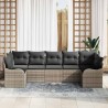 Ensemble de canapé de jardin 7 pcs Gris clair Poly rotin 518757518757