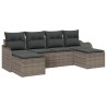 Ensemble de canapé de jardin avec coussin 6 pcs Gris Poly rotin 518759518759