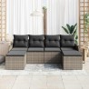 Ensemble de canapé de jardin avec coussin 6 pcs Gris Poly rotin 518759518759