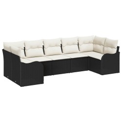 Ensemble de canapé de jardin Noir polyrotin 518761518761