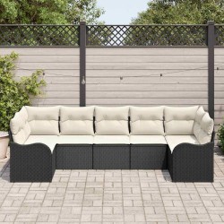 Ensemble de canapé de jardin Noir polyrotin 518761518761