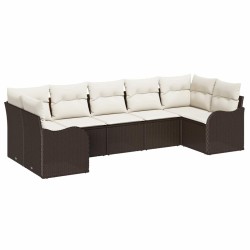 Ensemble de canapé de jardin Marron polyrotin 518762518762