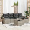 Canapé d’extérieur avec coussin 6 pcs Gris clair polyrotin 518765518765