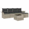 Canapé d’extérieur avec coussin 6 pcs Gris clair polyrotin 518765518765