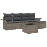 Canapé d’extérieur avec coussin 6 pcs Gris polyrotin 518767518767