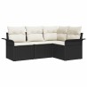 Ensemble de canapé de jardin avec coussin 4 pcs Noir polyrotin 518770518770