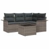 Ensemble de canapé de jardin avec coussin 5 pcs Gris polyrotin 518771518771
