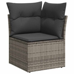 Ensemble de canapé de jardin avec coussin 5 pcs Gris polyrotin 518771518771