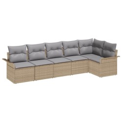 Ensemble de canapé de jardin avec coussin 6 pcs Beige polyrotin 518773518773