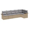 Ensemble de canapé de jardin avec coussin 6 pcs Beige polyrotin 518773518773