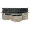 Ensemble de canapé de jardin 5 pcs Gris clair polyrotin 518774518774