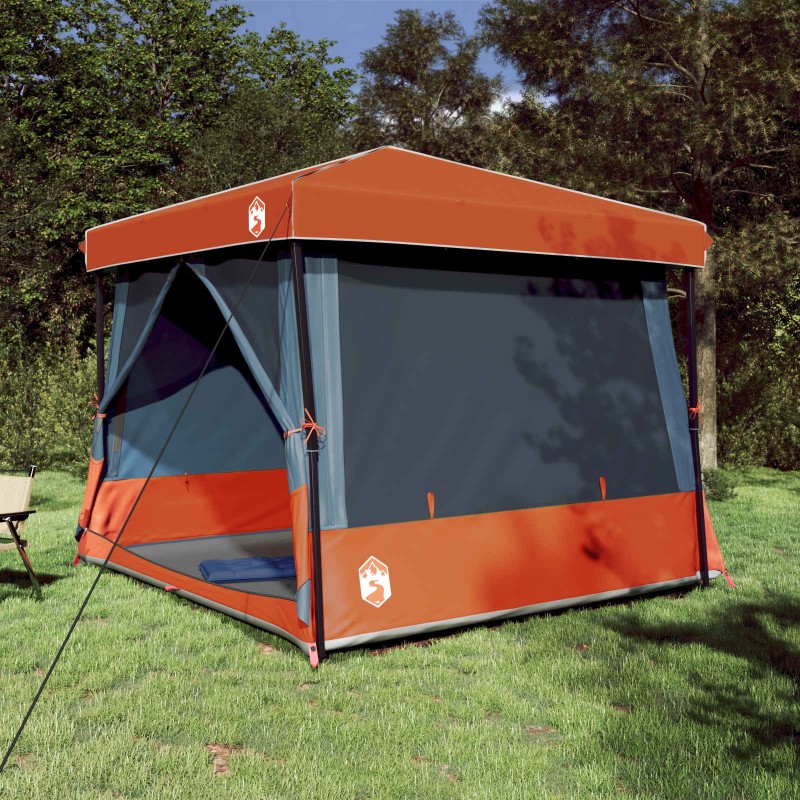 Ensemble de Tentes de Camping avec toit 2 pcs Gris et orange 518777518777