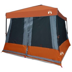 Ensemble de Tentes de Camping avec toit 2 pcs Gris et orange 518777518777